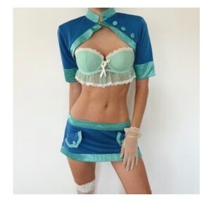 Victoria’s Secret 2000’s Flight Attendant Costume Halloween Lingerie Set - Small